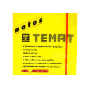 Yapışkanlı Not Kağıdı 75X75 Sarı Fosforlu