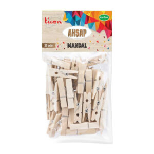 Ahşap Mandal Naturel 25'li̇