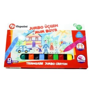 Fixpoint Jumbo Üçgen Mum Boya 12 Renk