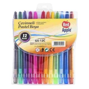 Red Apple 12C Renkli Çevirmeli Pastel Boya 12 Adet