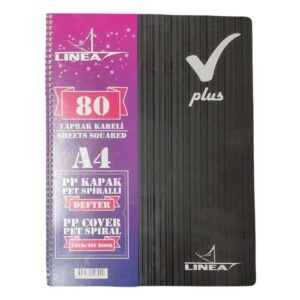 Linea Plus Spiralli A4 Kareli Defter 80 Yaprak