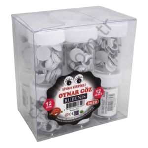 Rubenis Siyah Kirpikli Oynar Göz 12'li