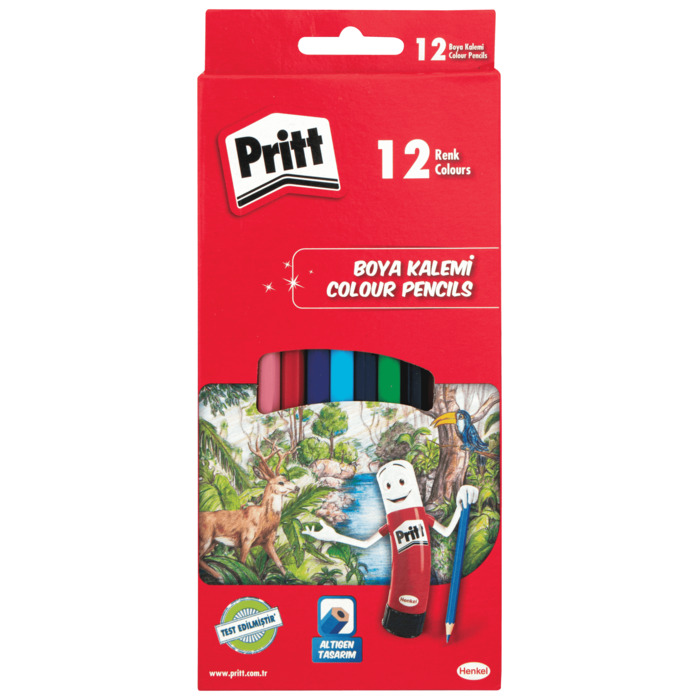 Pritt Karton Kutu Uzun Boy Kuru Boya 12 Renk