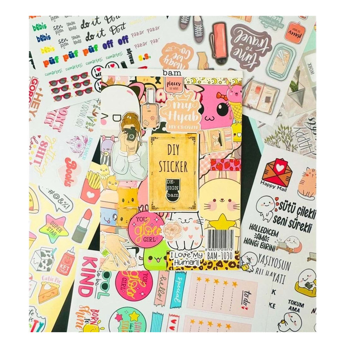 Yerli Sticker Book 24 17 Cm 16 Sayfa Özel Tasarım Rengarenk Sticker Kitabı