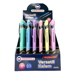 Mikro Gold Metal Mekanizmalı Versatil Kalem Pastel Renkler Dokunmatik Ekran Özellikli 0,7 Mm