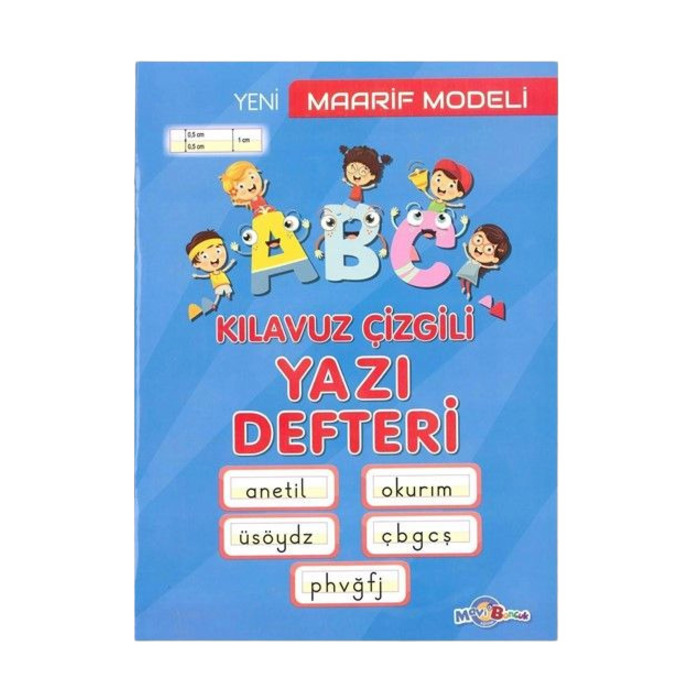 Mavi Boncuk Eğitim Kılavuz Çizgili Yazı Defteri Çizgili
