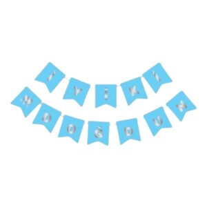 Oben Mavi Gümüş Yaldızlı İyi Ki Doğdun Banner