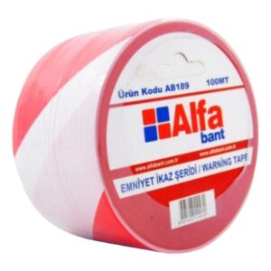 Alfa Emniyet İkaz Şeridi Kırmızı Beyaz 100 m