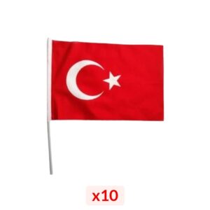 Çok Al Az Öde 10 Adet Sopalı Bez Türk Bayrağı 20x30 Cm