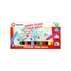 Fixpoint Jumbo Üçgen Mum Boya 12 Renk